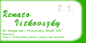 renato vitkovszky business card